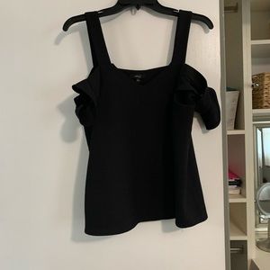 Black cold shoulder tank top